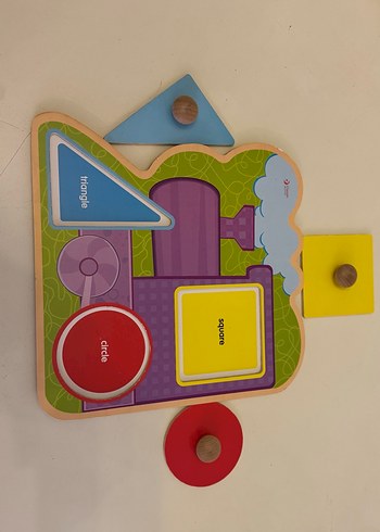 Classic world Renkli Ahşap Tren Puzzle Oyuncak - Görsel 2