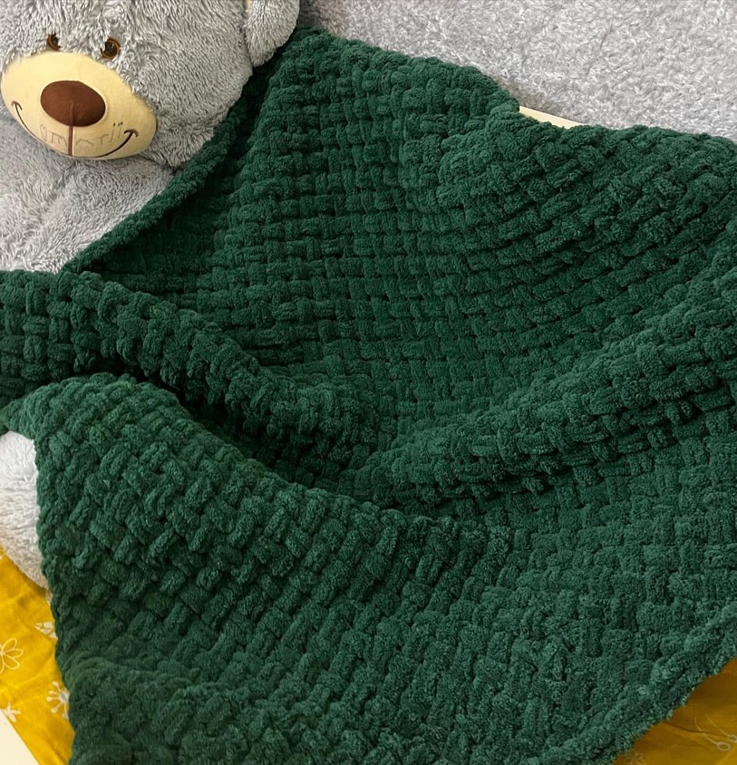 Yeşil Örgü Çocuk Battaniyesi - Görsel 2