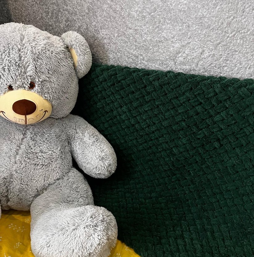 Yeşil Örgü Çocuk Battaniyesi - Görsel 3