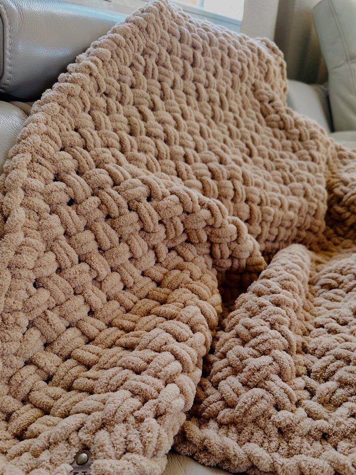 Bej Örgü Çocuk Battaniyesi - Görsel 2