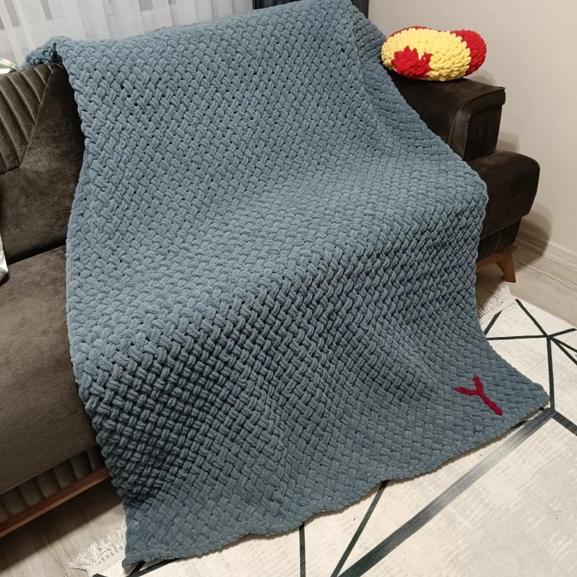 Gri Örgü Çocuk Battaniyesi - Görsel 2