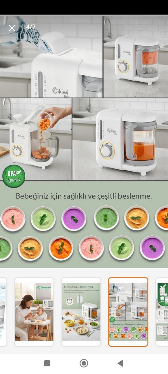 Okiwi Baby Buharlı Bebek Mama Öğütücü - Görsel 4