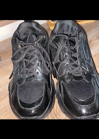 38 Beden siyah Renk Siyah Platform Topuklu Spor Kadın Sneaker