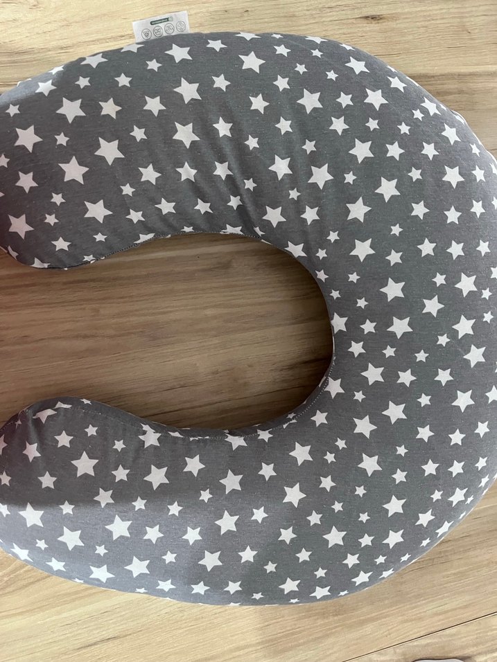 Gri Yıldız Desenli Emzirme ve Hamilelik Yastığı - Görsel 3