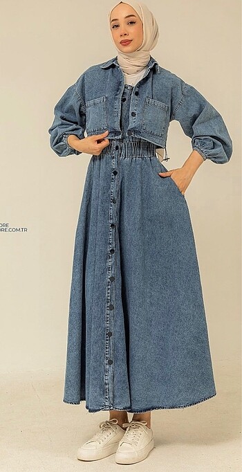 Meristore denim elbise