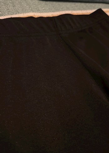 Siyah Düz Midi biker şort - Görsel 2