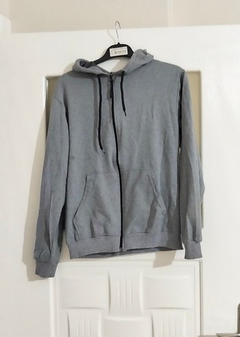 Gri Fermuarlı Erkek Sweatshirt