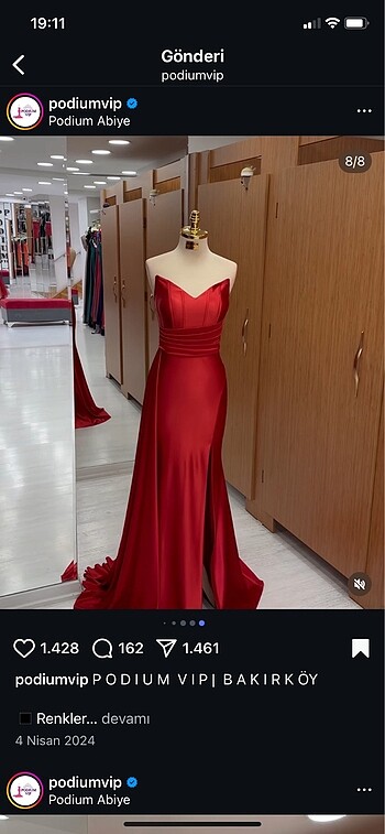 Diğer Kırmızı abiye model elbise