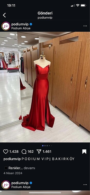 Kırmızı abiye model elbise