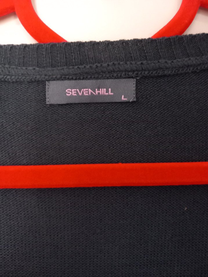 Kadın V Yaka Desenli Triko Süveter - Görsel 2