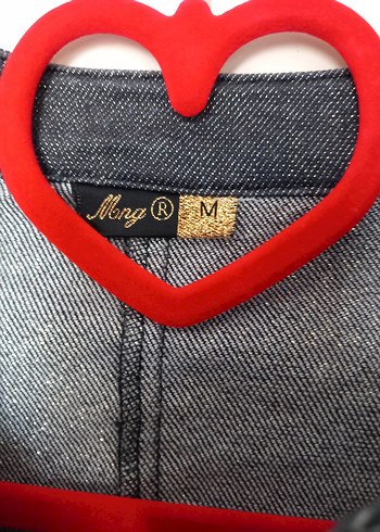 Gri Kadın Denim Biker Ceket Düğmeli - Görsel 2