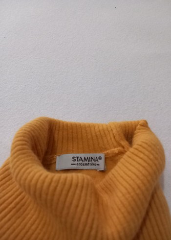 Sarı Kadın Boğazlı Triko Kazak - Görsel 2