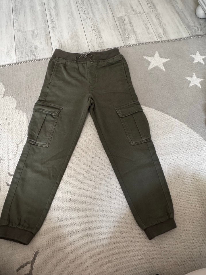 Haki renk Zara Erkek çocuk kargo pantolon - Görsel 2