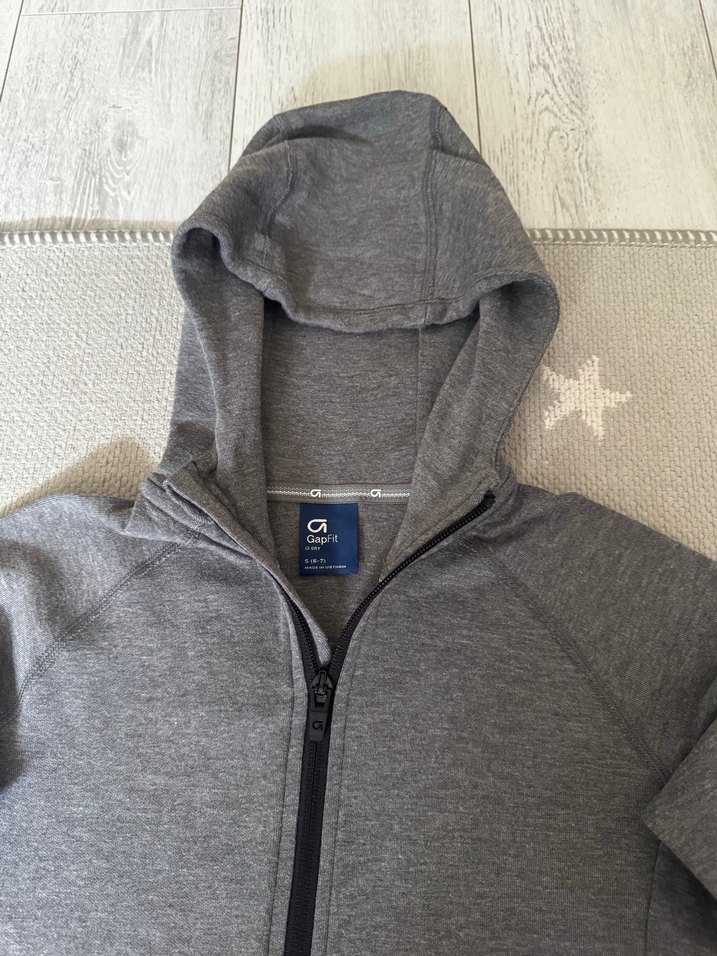 Gri Kapüşonlu Fermuarlı Erkek Sweatshirt - Görsel 2