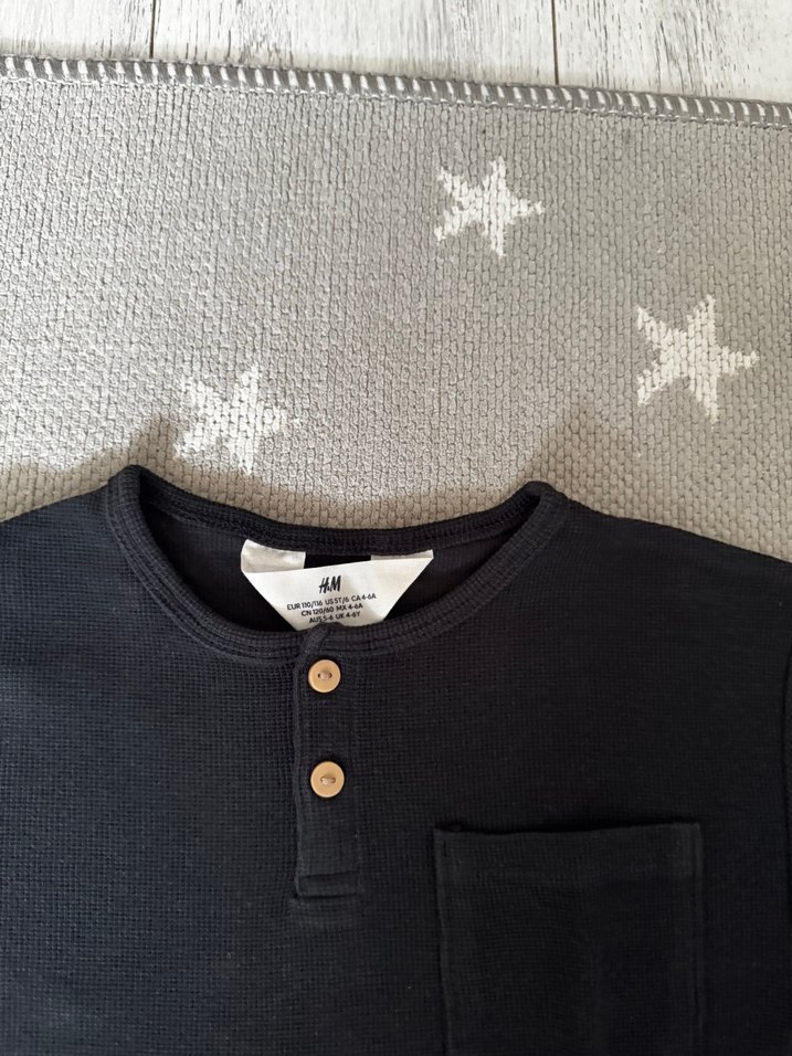 Düğmeli Siyah Erkek Tişört - Görsel 2