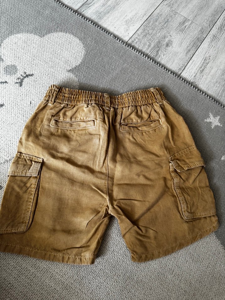 Erkek Çocuk Camel Rengi  Kargo  Rahat Kesim Şort - Görsel 2