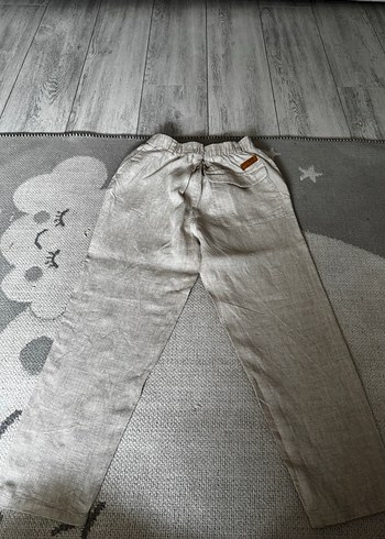 Krem Rengi Keten Pantolon - Görsel 2