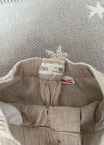 Krem Rengi Keten Pantolon - Görsel 3