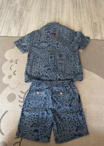 Erkek Çocuk Kot Baskılı Denim Gömlek Şort Takım B&G(Swasky) - Görsel 2