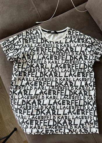 Karl Lagerfeld Baskılı Beyaz Erkek Tişört