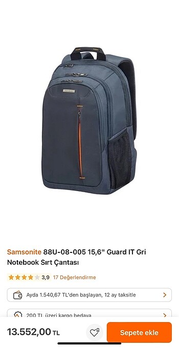 SAMSONITE LAPTOP ÇANTASI