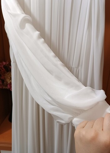 Beyaz şifon elbise  - Görsel 5