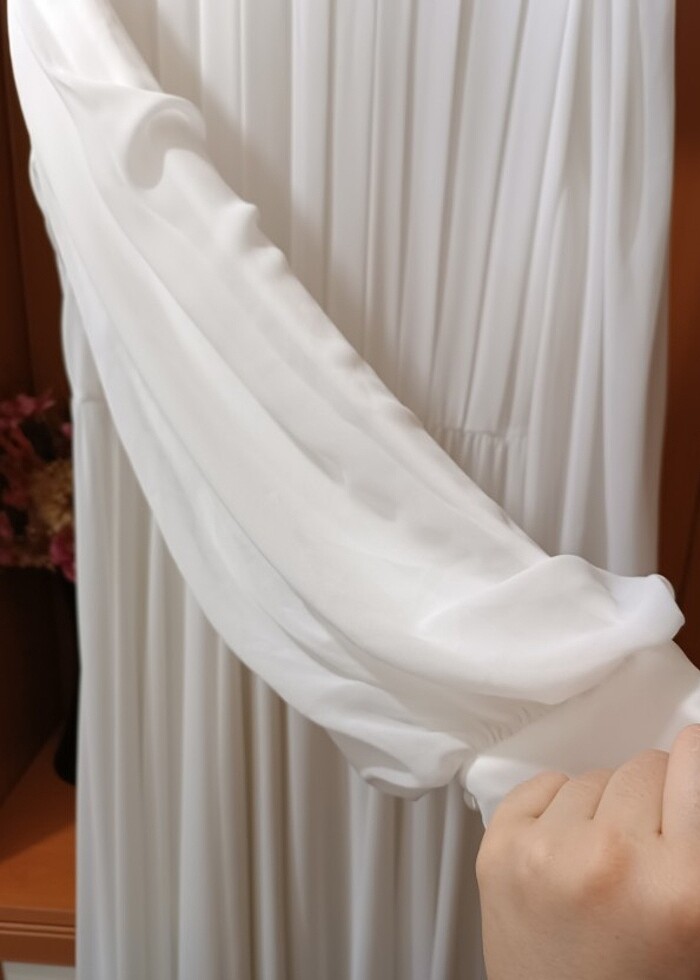 Beyaz şifon elbise  - Görsel 5