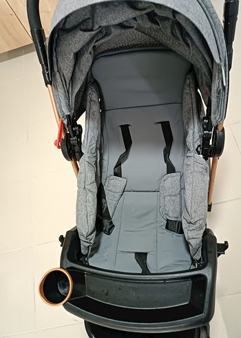 Gri Bebek Arabası Katlanabilir Tasarım ve puseti ile birlikte - Görsel 17