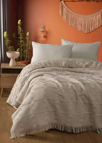 Pastel Kareli Çok Renkli Battaniye ve pike - Görsel 4