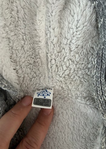 Kapüşonlu Gri Erkek Çocuk Triko Hırka - Görsel 2