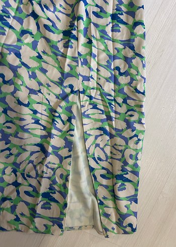 Drapeli Uzun Straplez Batik Elbise - Görsel 2