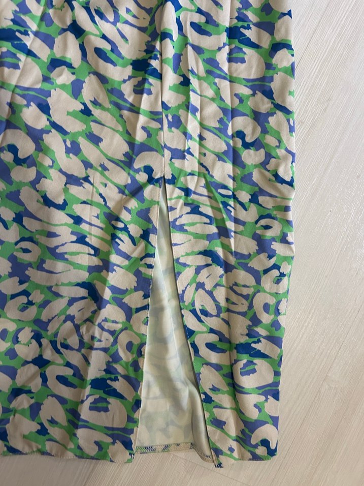 Drapeli Uzun Straplez Batik Elbise - Görsel 2