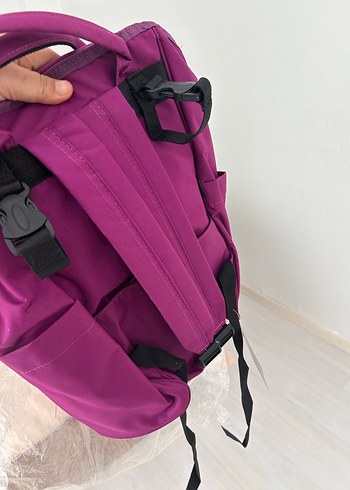 Mor Minnie Mouse anne bebek çantası - Görsel 3