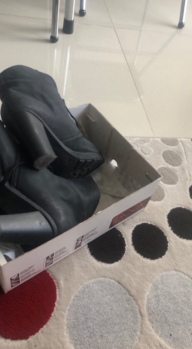 Siyah Deri Kadın Dolgu Topuklu Goth Bot - Görsel 4