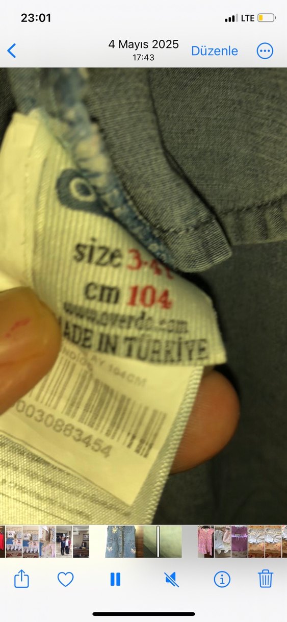 Nakışlı Düğmeli Kız çocuk  Kot Yelek - Görsel 4