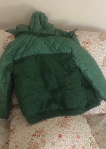 Kız erkek. Çocuk için Parlak Yeşil Fermuarlı Mont - Görsel 4