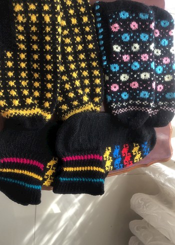 Çok Renkli Örgü Kadın Eldivenleri - Görsel 2