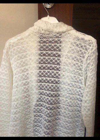 Bohem Beyaz Örgü Kadın Hırka - Görsel 5