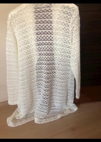 Bohem Beyaz Örgü Kadın Hırka - Görsel 7