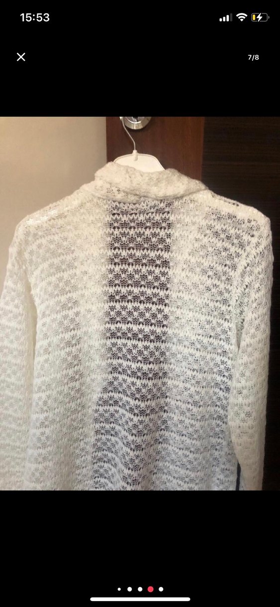 Bohem Beyaz Örgü Kadın Hırka - Görsel 5