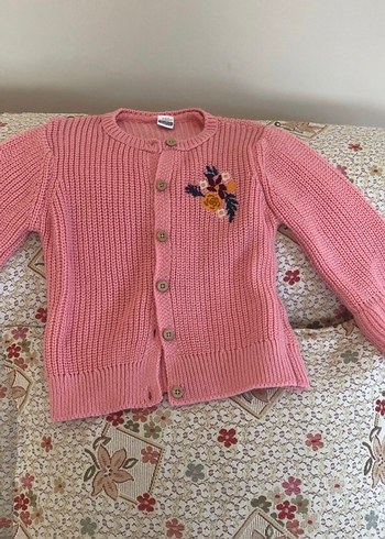 Nakışlı Pembe Örgü Kız Hırka - Görsel 6