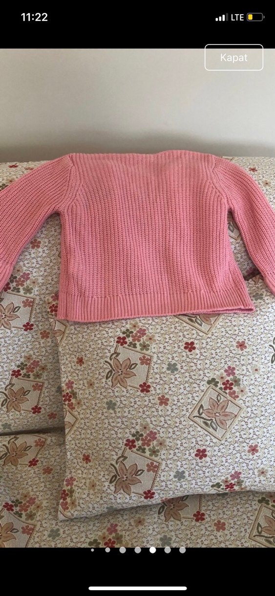 Nakışlı Pembe Örgü Kız Hırka - Görsel 3