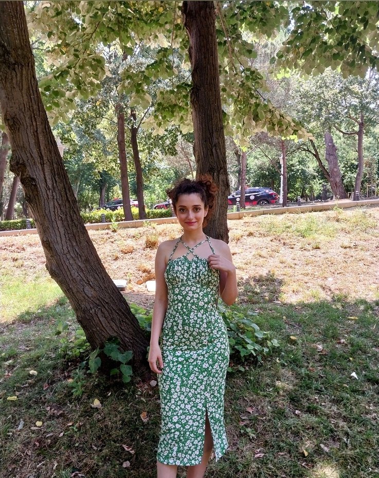 Çiçek Desenli midi Elbise - Görsel 3