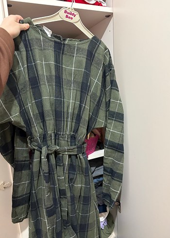 Haki Yeşil Ekose elbise - Görsel 3