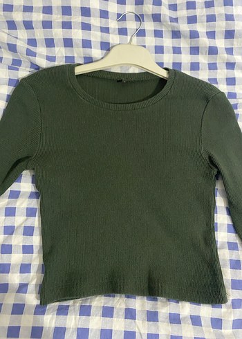 Yeşil Kadın Uzun Kollu Basic Tişört - Görsel 2