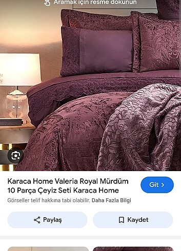Karaca mürdüm valeria yatak örtüsü seti 