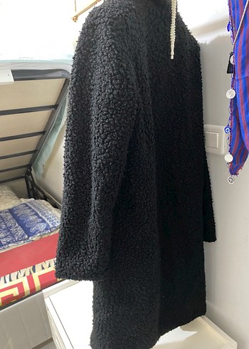 Siyah Buklet Kumaş Kaban - Görsel 4