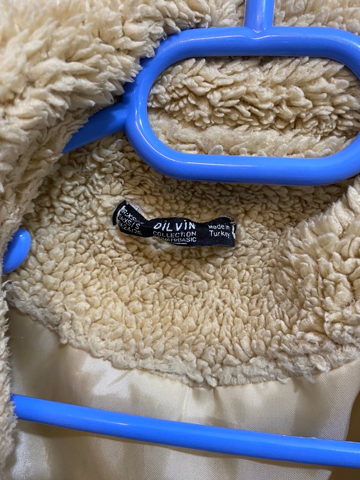 Bej Peluş Kadın Midi Kaban - Görsel 3