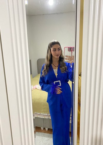 Mavi Kadın Midi Takım Elbise - Görsel 2