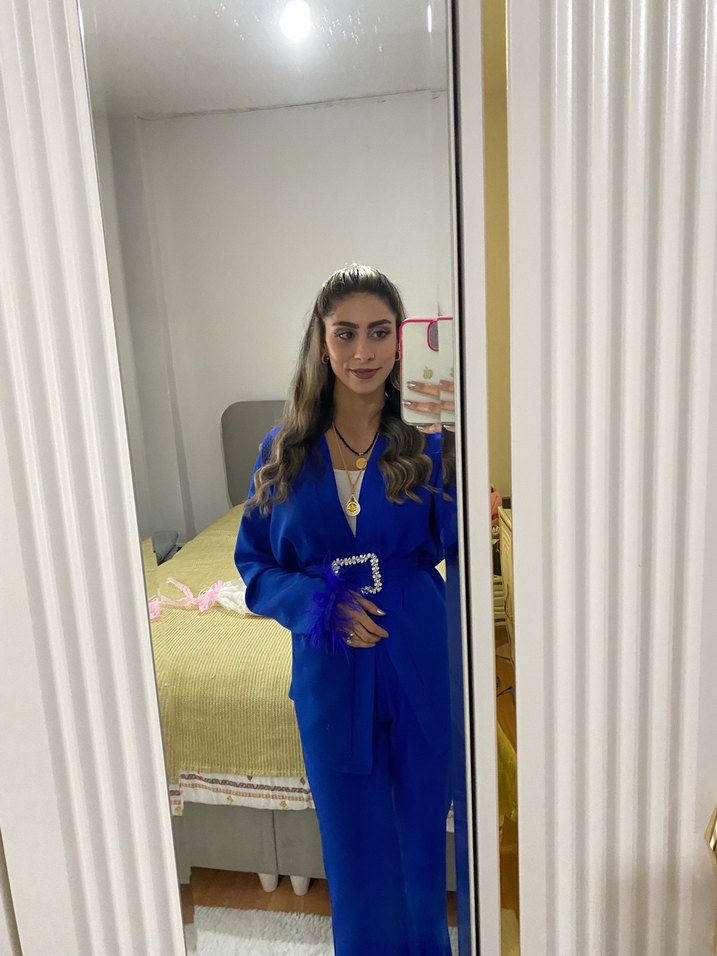 Mavi Kadın Midi Takım Elbise - Görsel 3